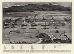 La combinazione più potente di navi da guerra mai vista, gli Squadroni del Canale e del Mediterraneo al largo di Nauplia
